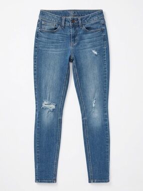 Time and Tru Distressed Skinny Jeans Mid Rise Medium Wash Size 8